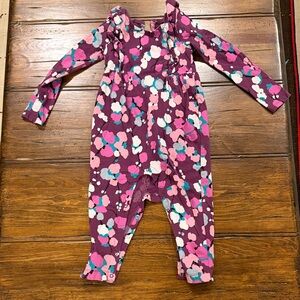 Tea Collection Ruffle Floral Long Sleeve Baby Romper, 18-24 months